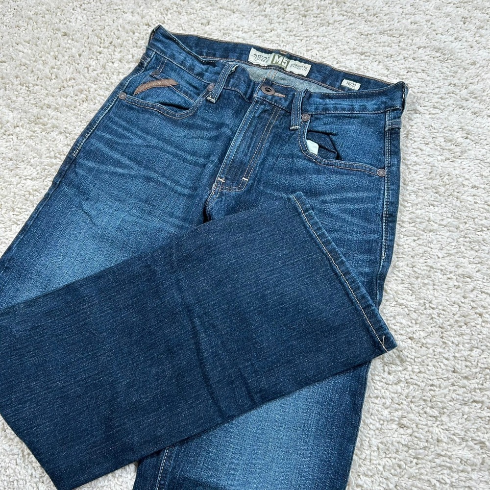 Ariat M5 Straight Leg Jeans 30X32 (Fits 30X31) Dark Blue Legacy Denim Pants